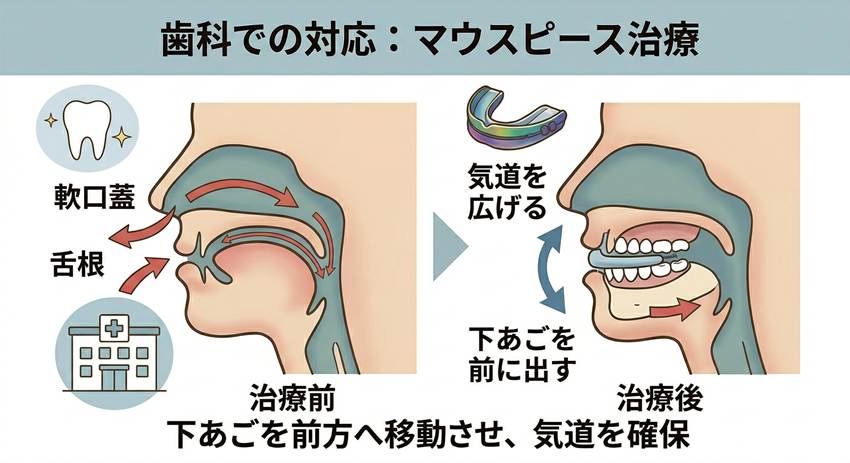 歯科治療：マウスピース治療のイメージ図